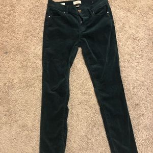 Emerald Green Velvet Straight Leg Pants